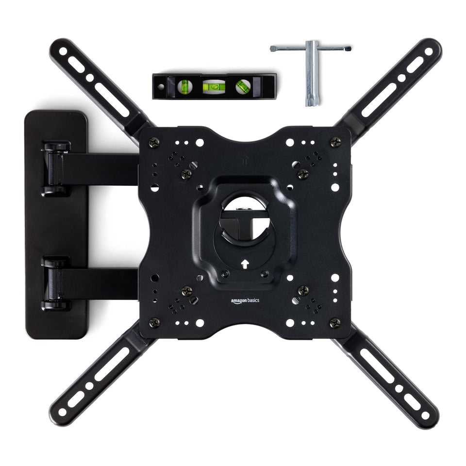 Amazon Basics full motion wall mount tilts and swivels for 26–55 inch TVs
