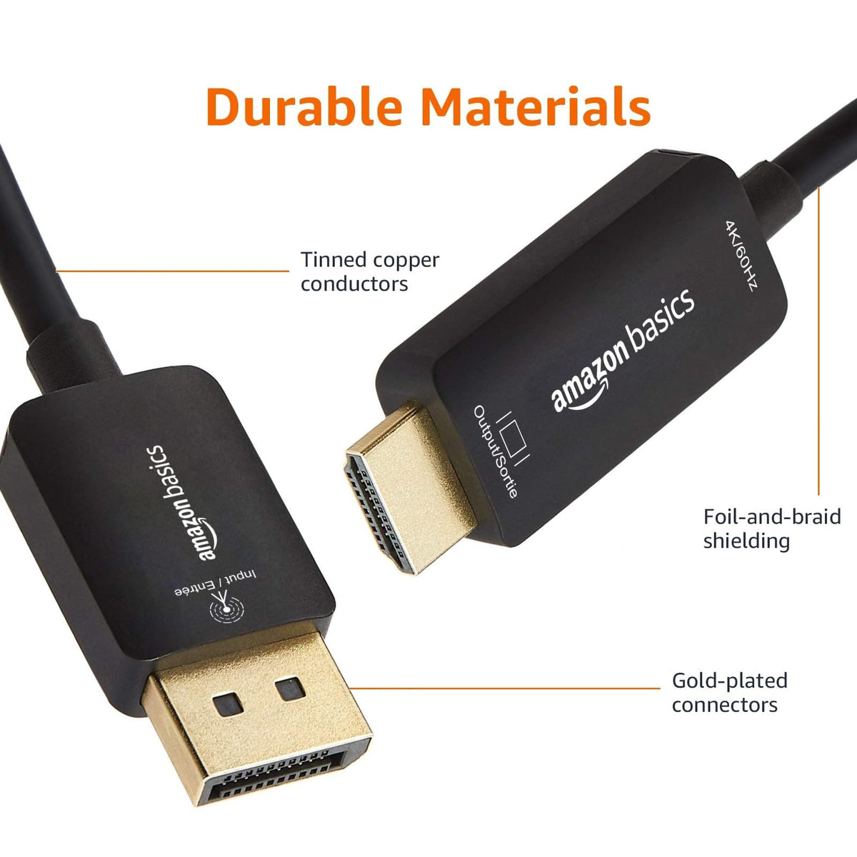 Amazon Basics gold-plated-contacts provide crystal-clear signals with durable performance