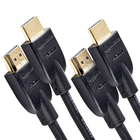 Amazon Basics HDMI Cable 2-Pack 10ft Black for reliable 4K60Hz streaming in home theater setups