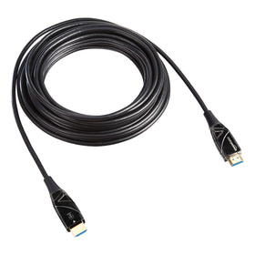 Amazon Basics cable connected between streaming player and 4K TV for crisp video