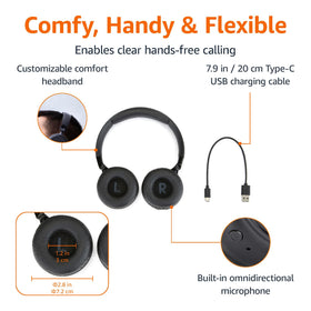 Amazon Basics padded headband detail for adjustable ergonomic fit
