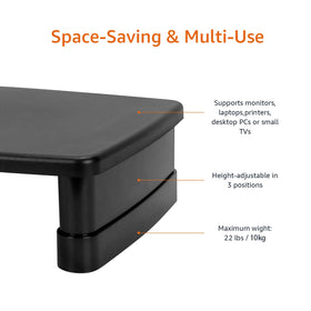 Amazon Basics close-up of height settings showcasing three adjustable viewing levels