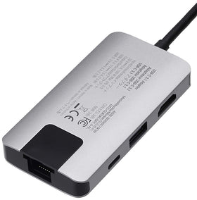 Amazon Basics adapter connected to laptop showing expanded connectivity benefit
