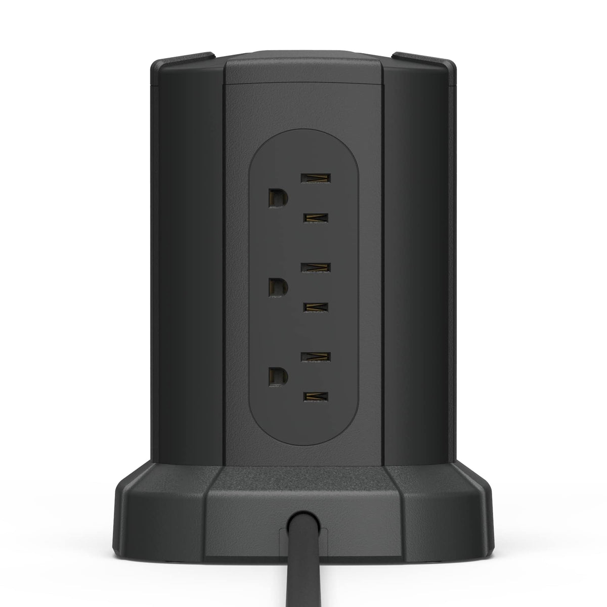 Amazon Basics tower in use on desk organizing devices and reducing clutter