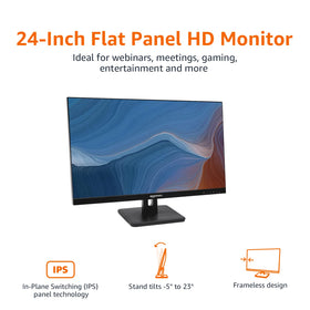 Amazon Basics IPS panel delivers vivid color and wide viewing angles for meetings.