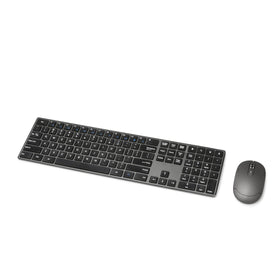 Amazon Basics keyboard front view showing slim profile and numeric keypad benefit