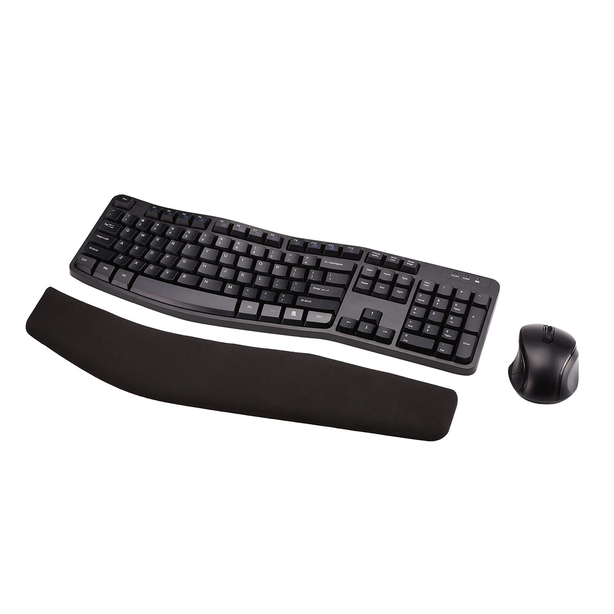 Amazon Basics keyboard front view showing full layout and clean design for efficient typing