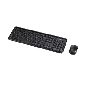 Amazon Basics keyboard front view showing compact layout and quiet keys for focused typing