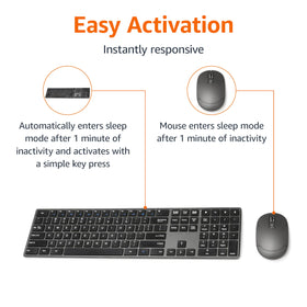 Amazon Basics keyboard keycap closeup showing low-profile quiet keys benefit