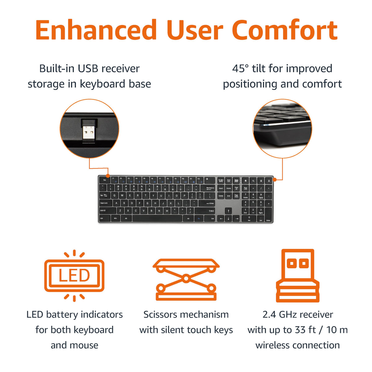 Amazon Basics keyboard number pad detail ideal for fast data entry benefit
