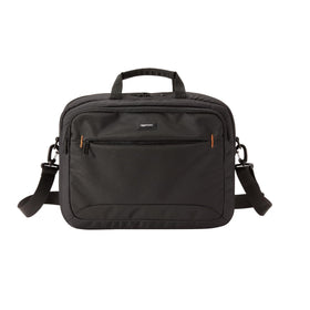 Amazon Basics laptop bag sturdy grab handles enable easy lifting.