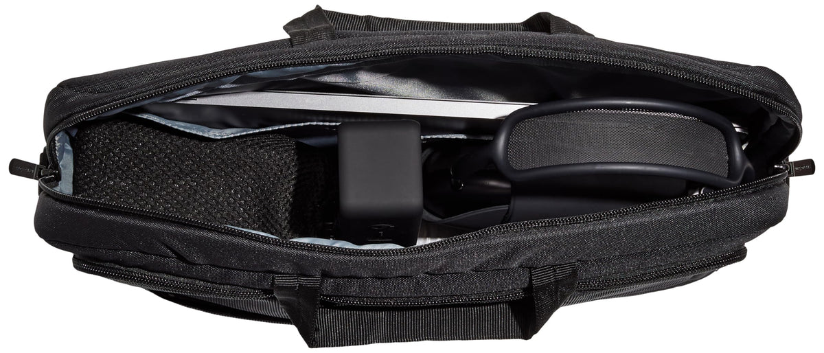 Amazon Basics compact design fits laptops and tablets of multiple sizes.