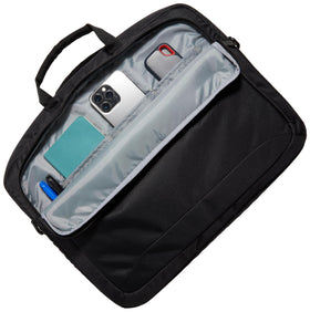 Amazon Basics laptop bag sturdy grab handles for quick, secure lifting.