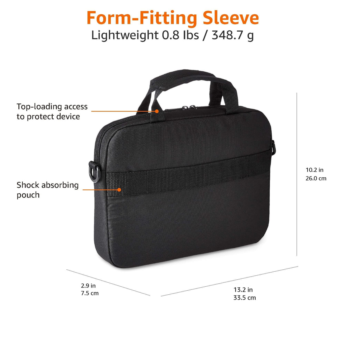 Amazon Basics laptop case compact design fits laptops and tablets securely.