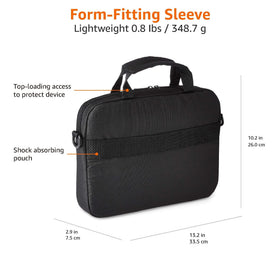 Amazon Basics laptop case compact design fits laptops and tablets securely.