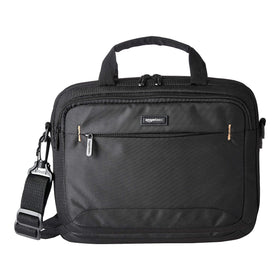Amazon Basics laptop case front pocket for quick access to essentials.