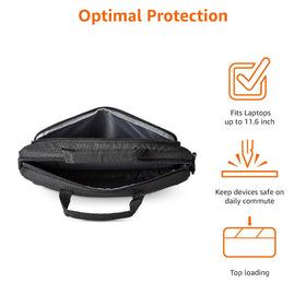 Amazon Basics laptop case sturdy grab handles for everyday transport.