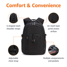 Amazon Basics open laptop sleeve with 17-inch laptop fit and protective padding benefit