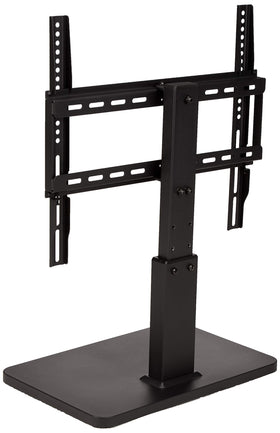 Amazon Basics pedestal stand in living room demonstrating neat installation and improved sightline