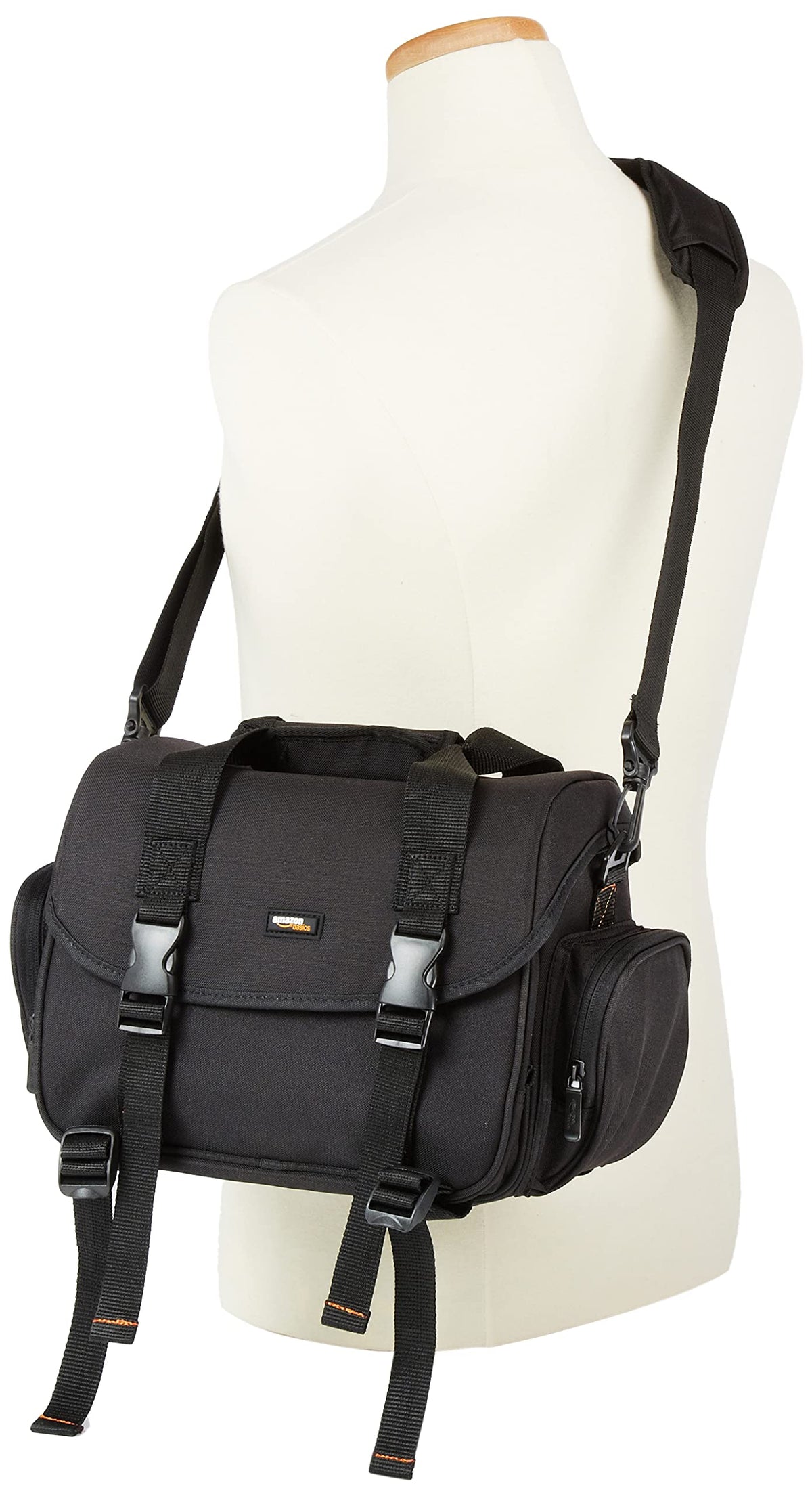 Amazon Basics bag on-location with camera and tablet ready for shooting portability
