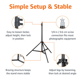 Amazon Basics light stand with carrying case for easy transport between shoots