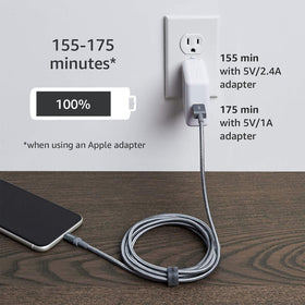 Amazon Basics cable delivering up to 2.4A charging on the go