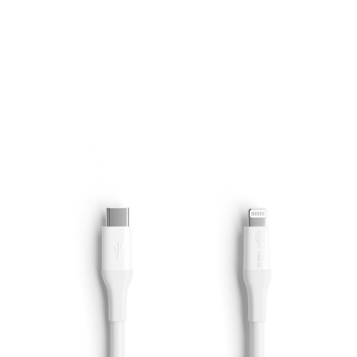 Amazon Basics long 10ft Lightning cable for flexible setup away from outlets.