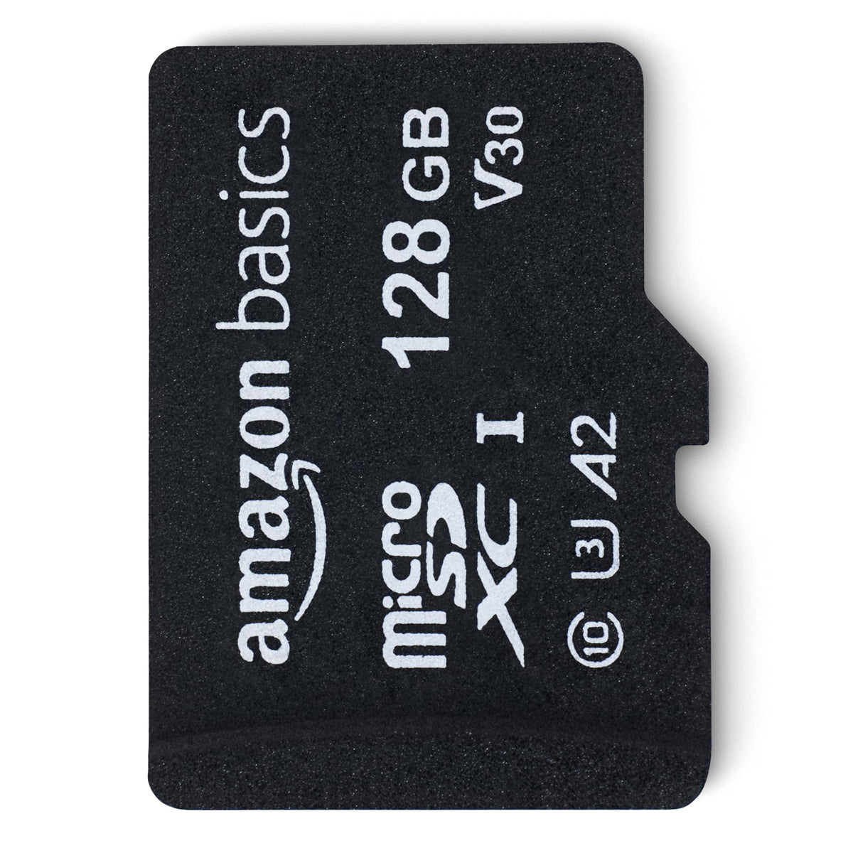 Amazon Basics microSDXC card beside full-size SD adapter for device flexibility