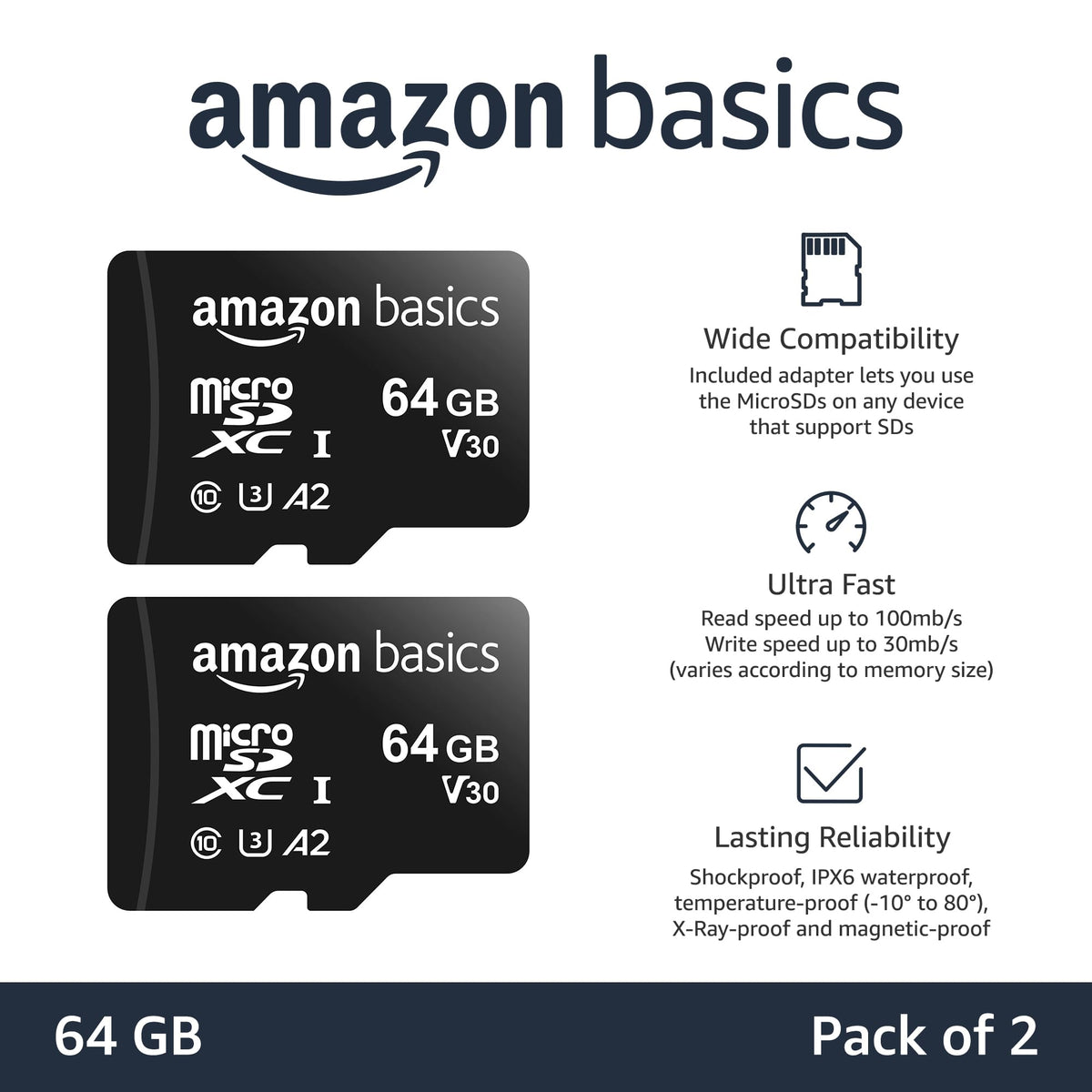 Amazon Basics full-size SD adapter close-up showing easy insertion and compatibility benefit