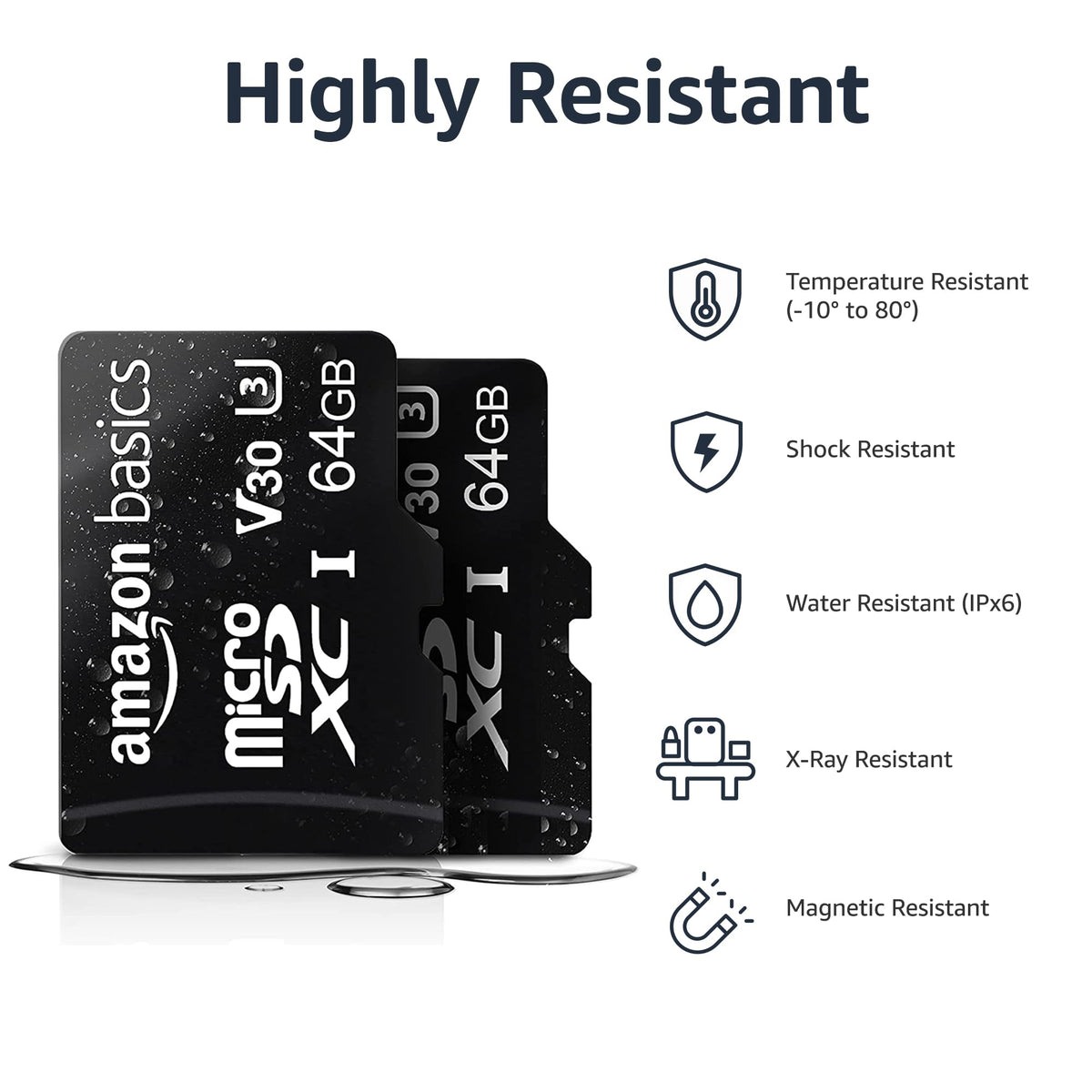 Amazon Basics microSDXC card inserted into a camera illustrating reliable video recording on the go