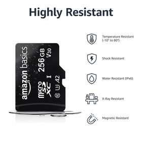 Amazon Basics microSDXC pin and texture detail illustrating durable build