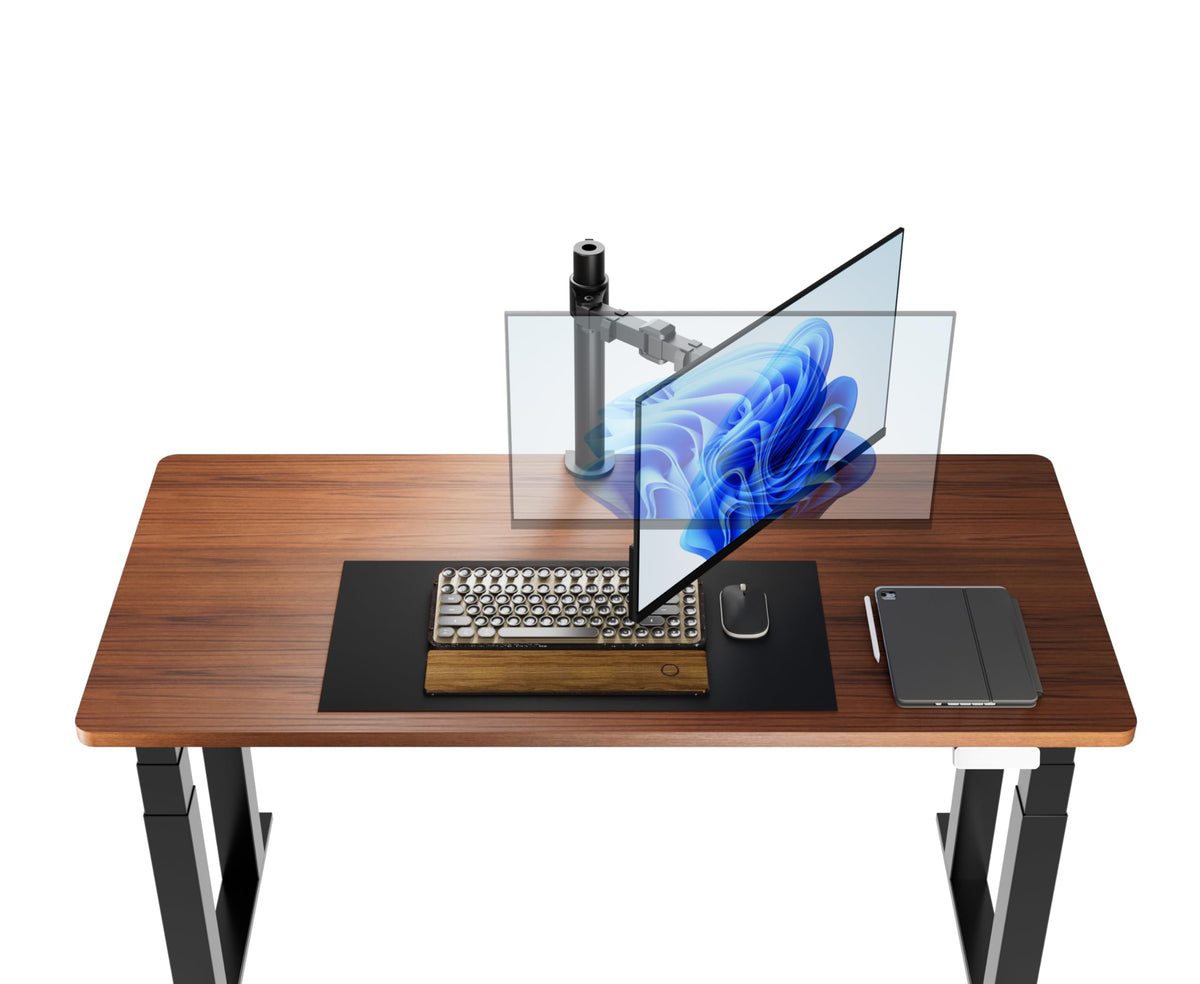 Amazon Basics monitor rotated to portrait mode demonstrating 360-degree rotation benefit