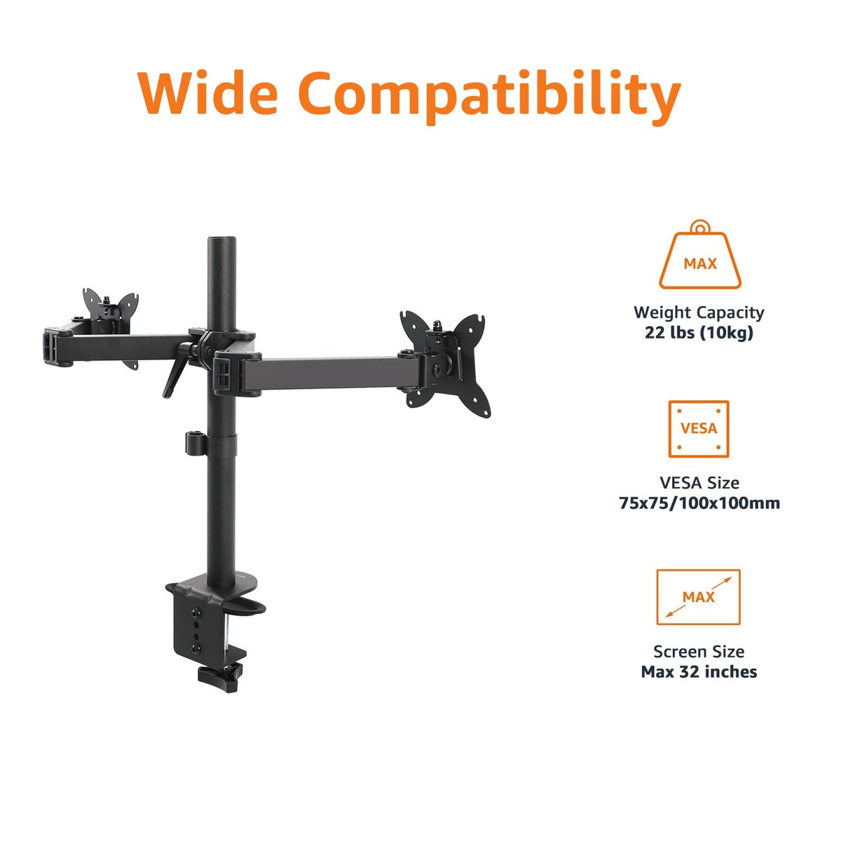 Amazon Basics close-up of arm joint and gas spring for smooth adjustment and durability