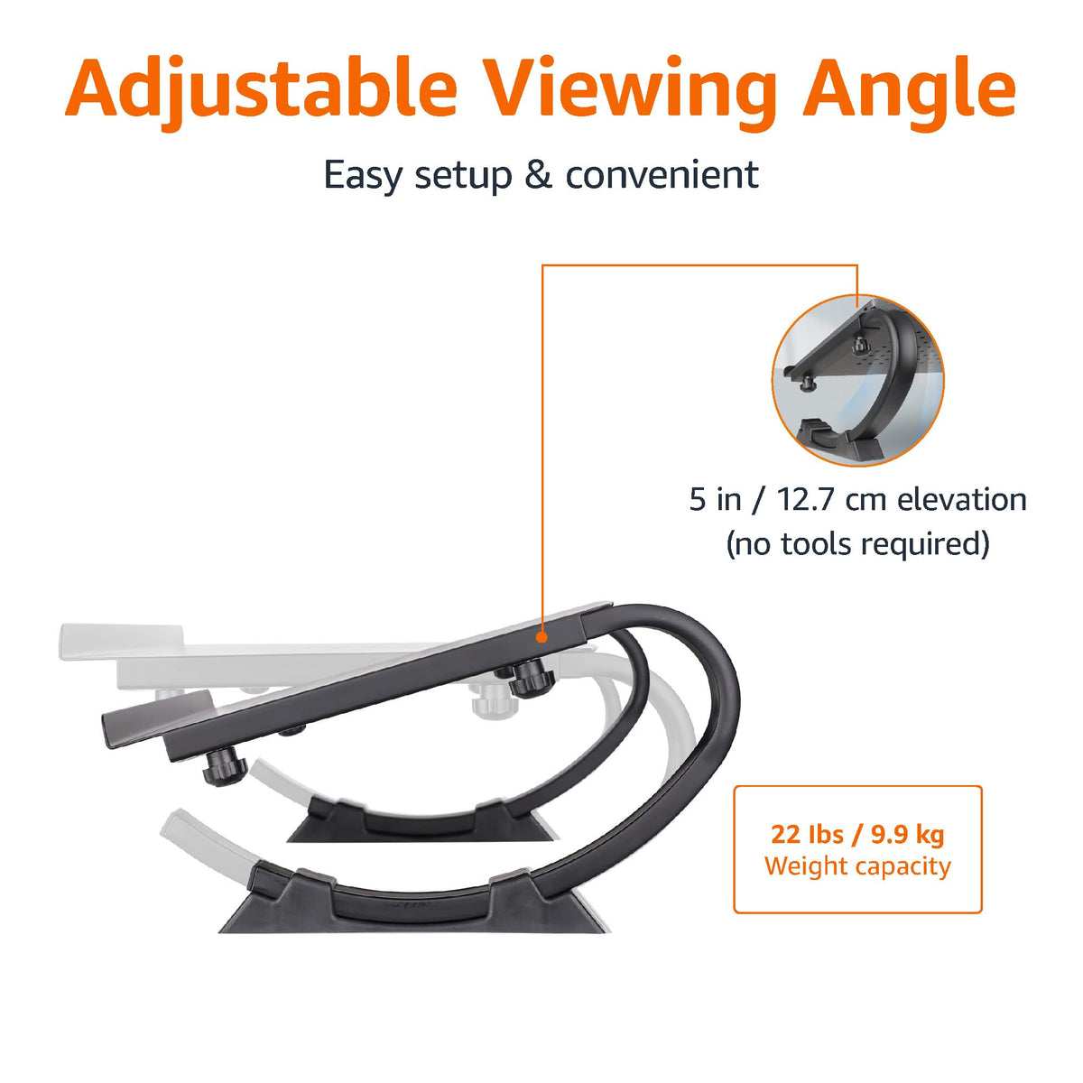 Amazon Basics monitor stand sturdy steel with 22-pound capacity for devices