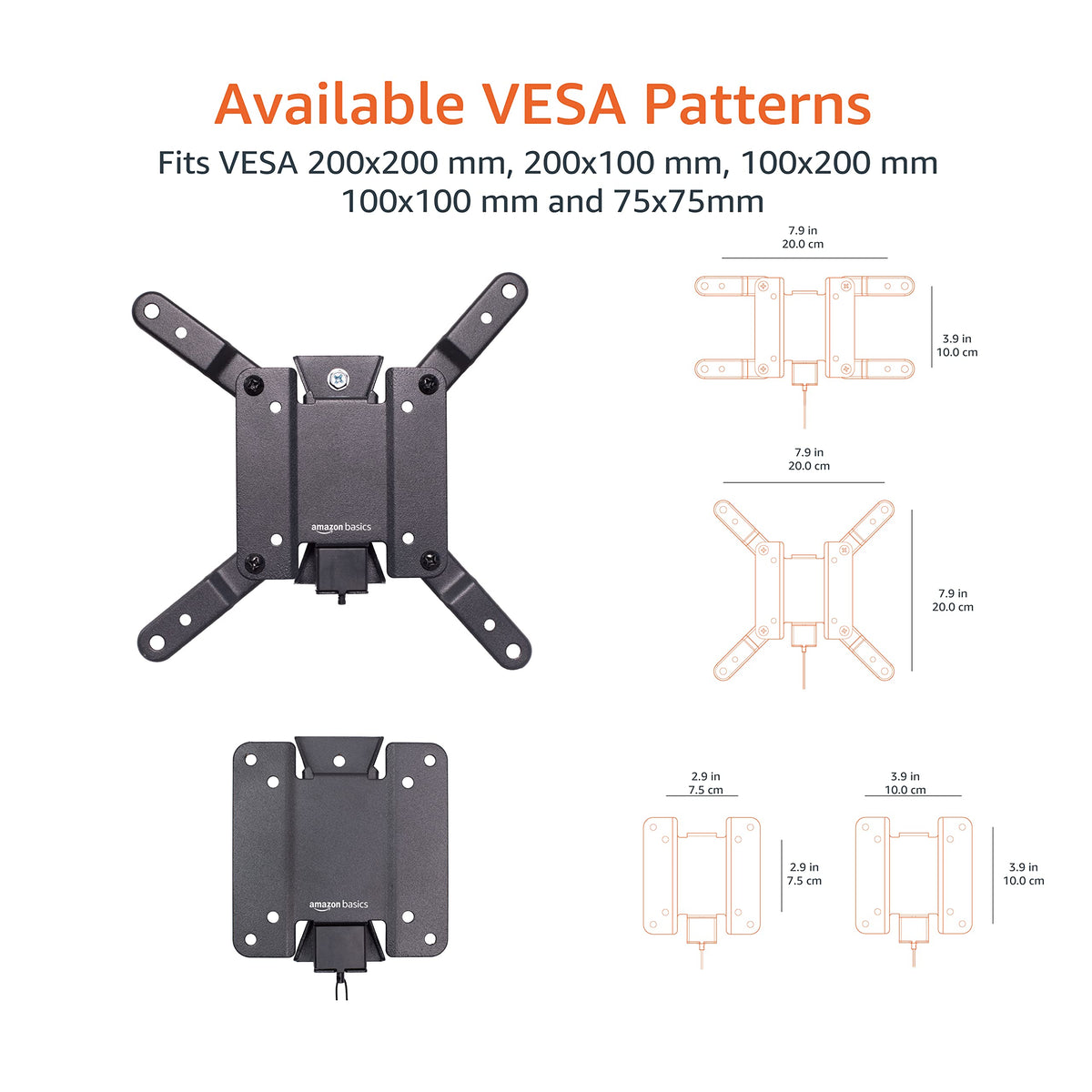 Amazon Basics mounting hardware and template included for quick setup