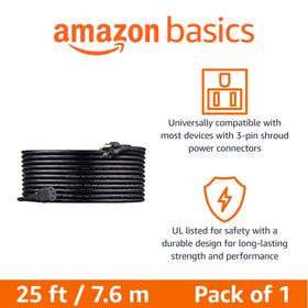 Amazon Basics NEMA 5-15P to IEC320C13 connector cable for common office devices