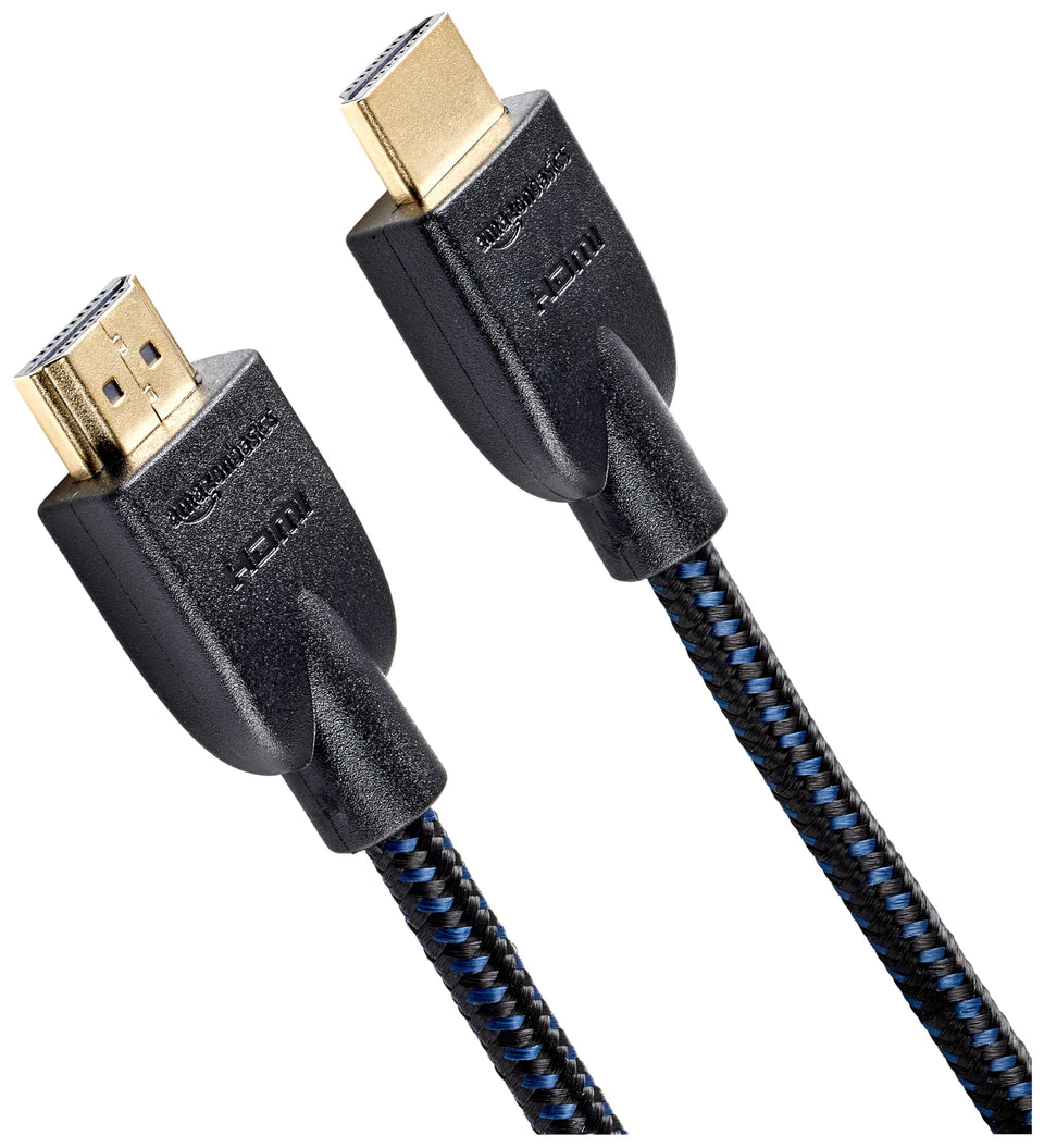 Amazon Basics nylon-braided HDMI cable in 6ft length for stable 4K/60Hz streaming.