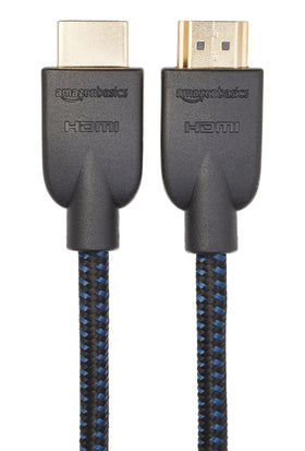 Amazon Basics HDMI cable in-use connecting TV and console for streaming
