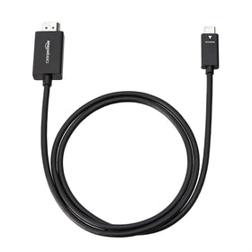Amazon Basics USB-C to HDMI adapter with flexible 3 foot cable suits tight spaces.