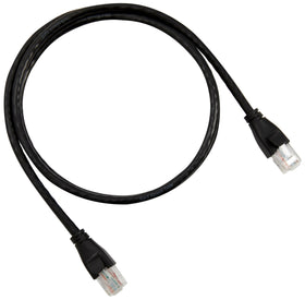 Amazon Basics RJ45 Cat-6 cable back view highlights compact 3 ft length for tidy setups.