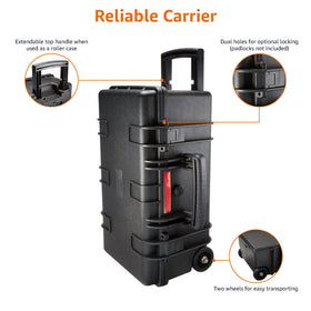 Amazon Basics fold-down side handle and extendable top handle.