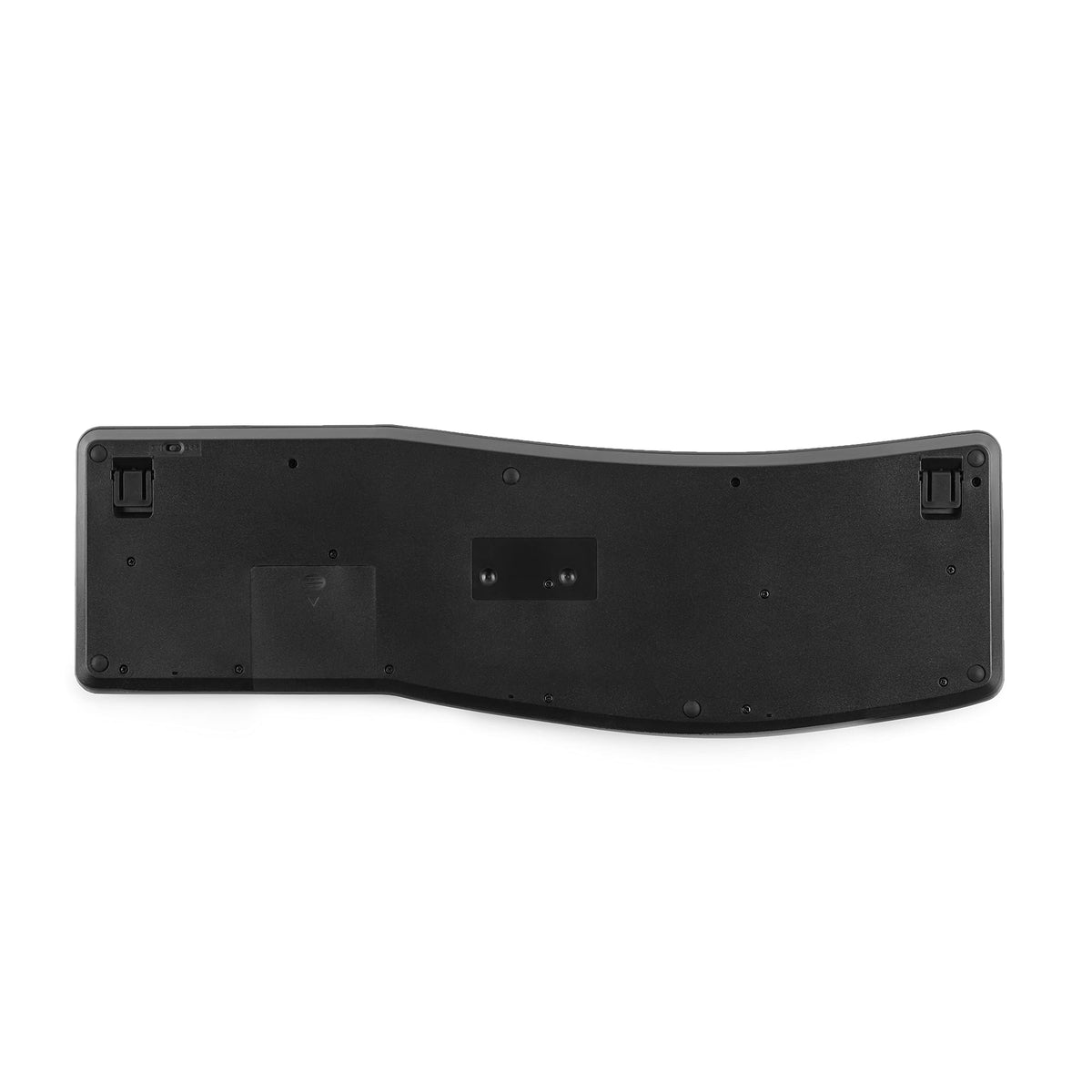 Amazon Basics combo next to laptop showing size and scale for compact workspace fit
