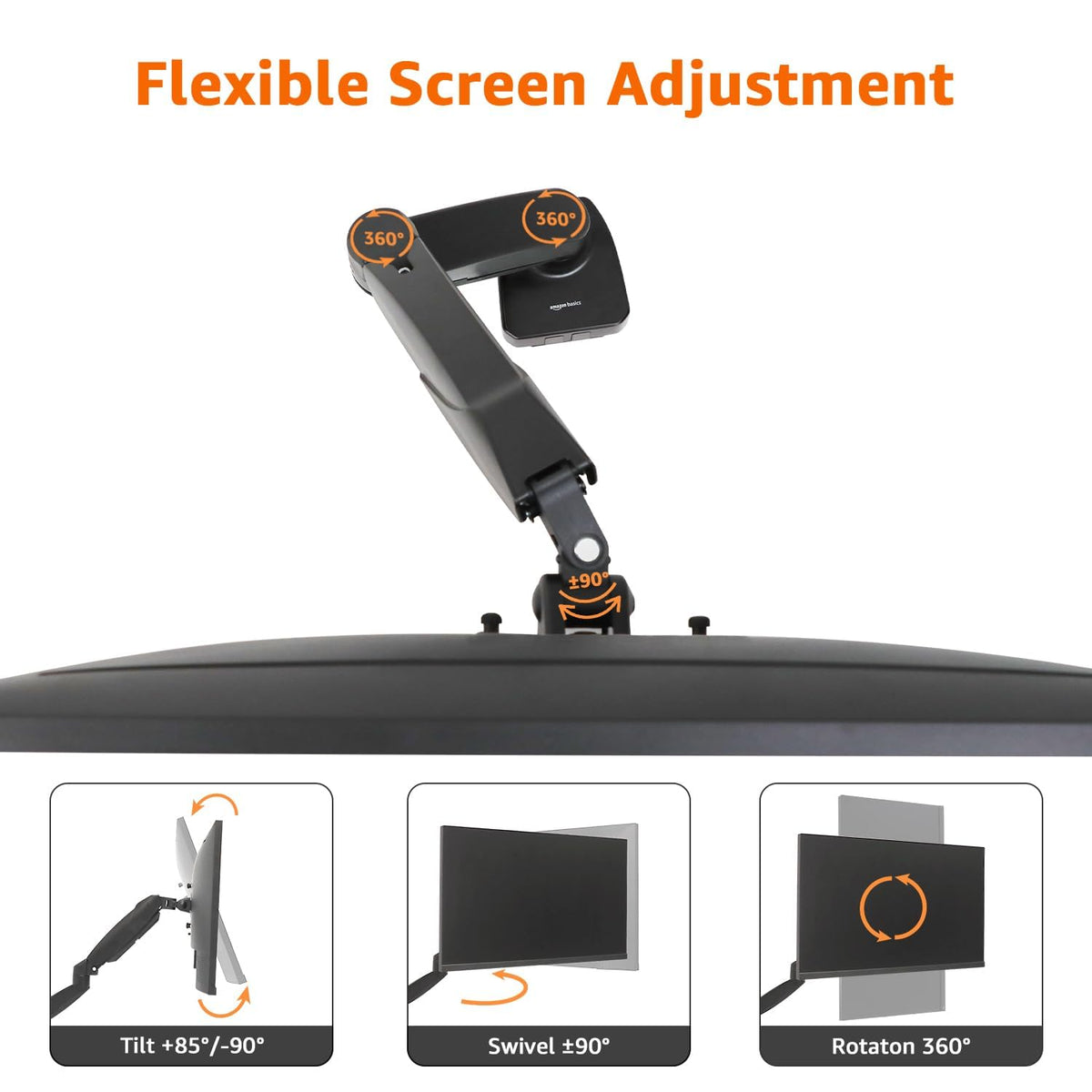 Amazon Basics side profile extended arm illustrating extended reach benefit