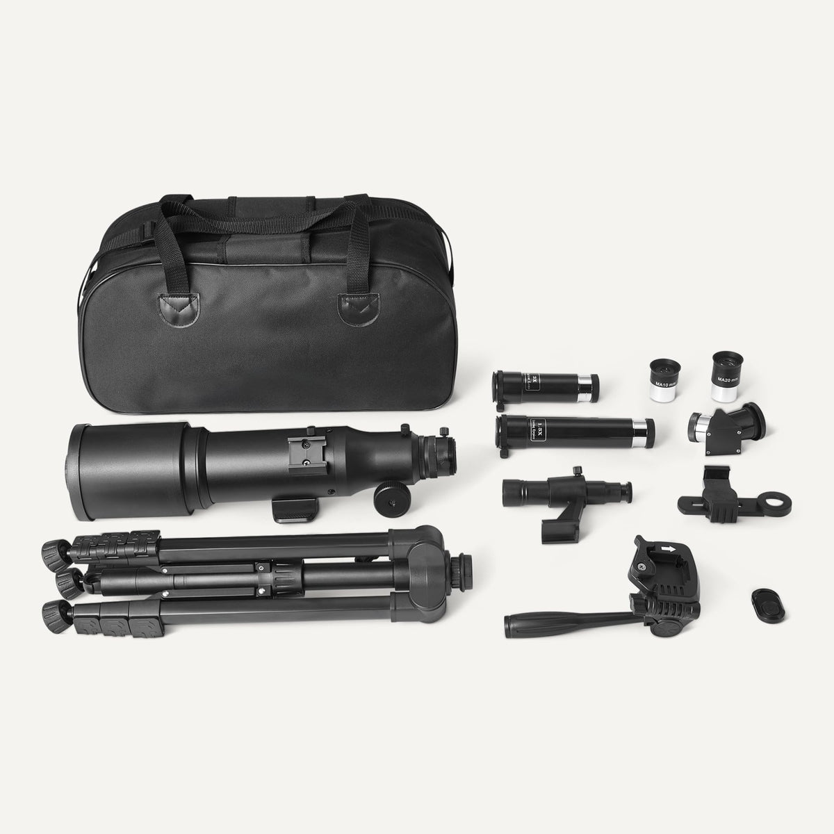 Amazon Basics smartphone adapter for real-time viewing and quick lunar photos.