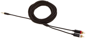 Amazon Basics 25-foot cable linking a smartphone to a speaker for flexible listening