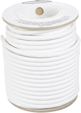 Amazon Basics speaker wire front spool showing red and black jackets, clear polarity benefit