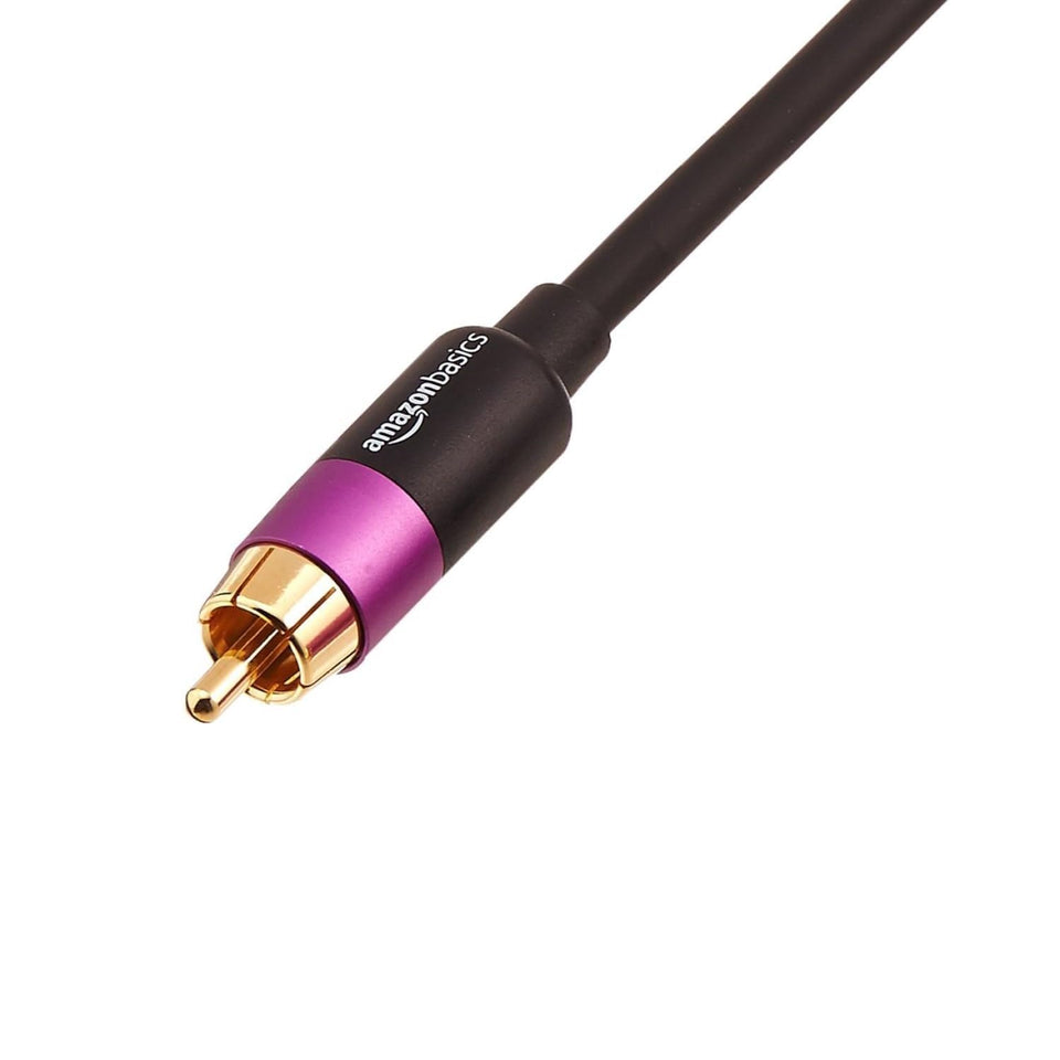 Amazon Basics 50-foot subwoofer cable for reliable bass transmission.