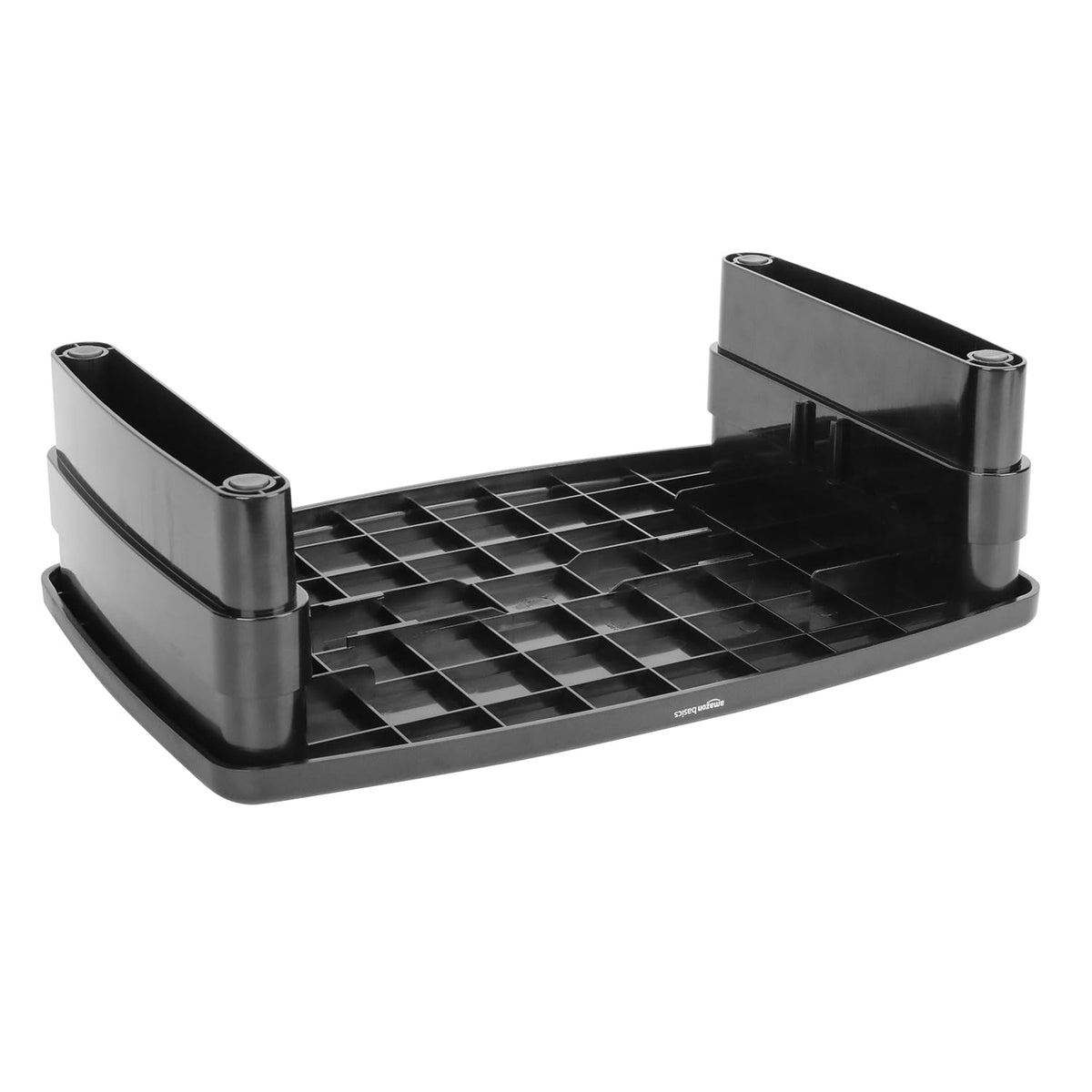 Amazon Basics supporting a laptop to raise screen and improve typing posture