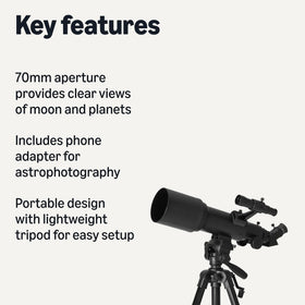 Amazon Basics telescope Moon view highlights crisp lunar details with multi-coated optics.