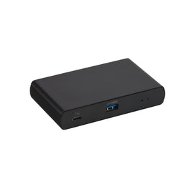 Amazon Basics Thunderbolt 4 Dock front view, compact travel-friendly design.